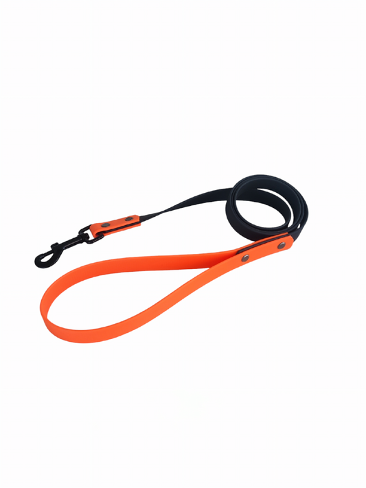 Bark Accent Leash - Black w/Orange Accent - Standard