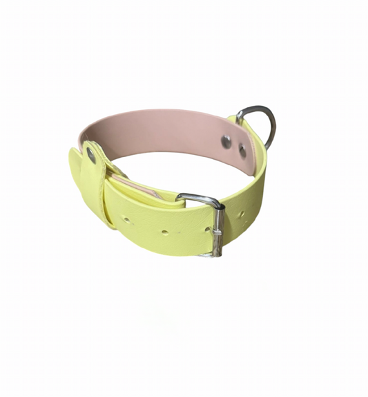 Bark BiColor Collar - Powder Tan & Pastel Yellow
