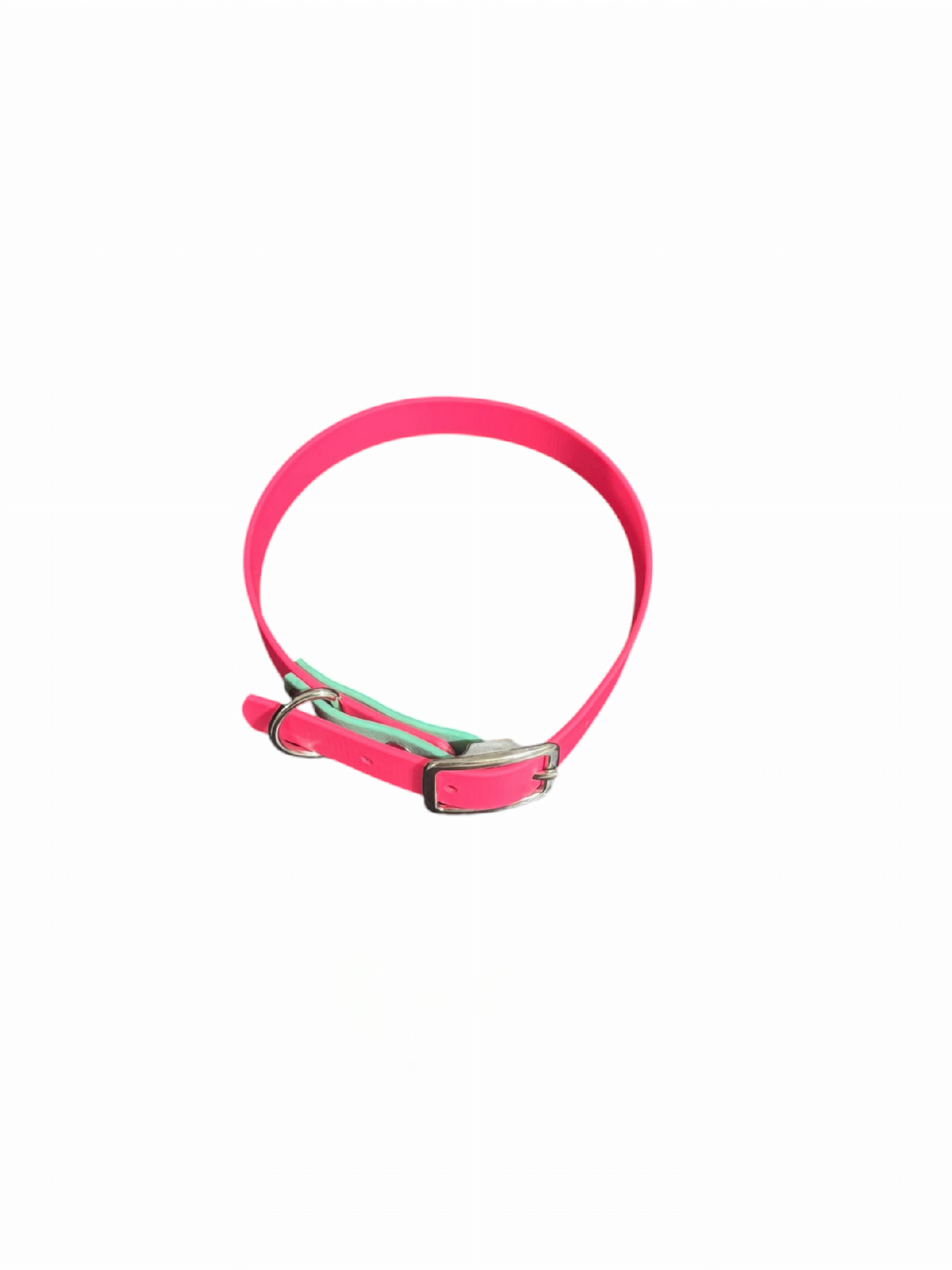 Bark Accent Collar - Pastel Pink w/Caribbean Green Accent - Medium