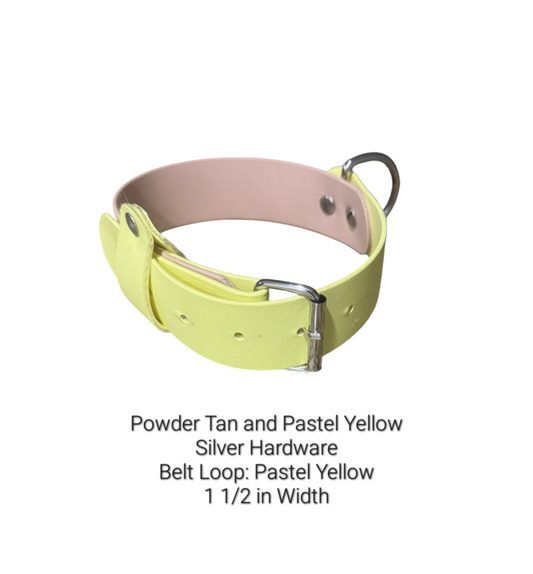 Bark BiColor Collar - Powder Tan & Pastel Yellow